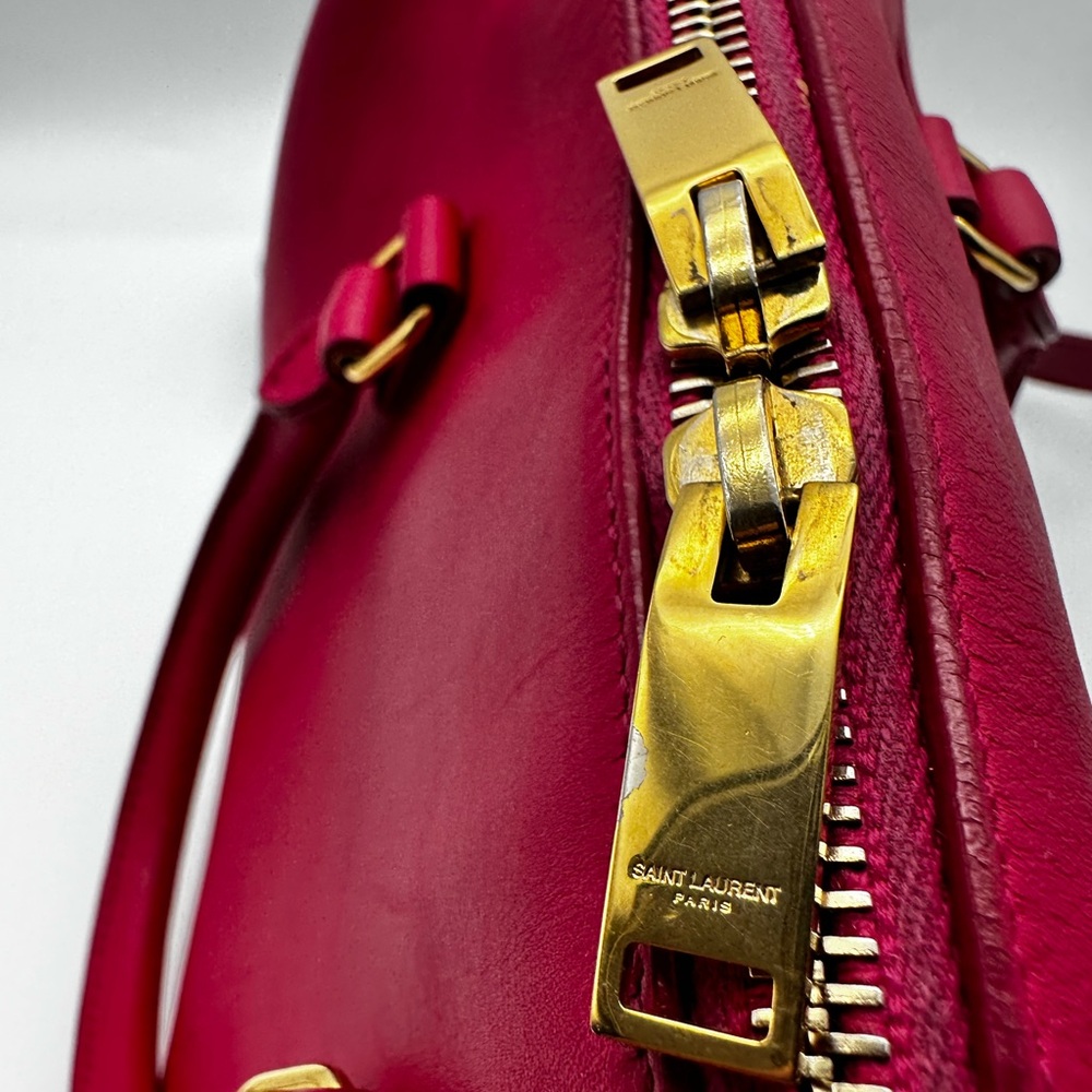 Authentic SAINT LAURENT Classics Baby Duffle Satchel Crossbody Bag Pink w/ COA - Picture 11 of 16